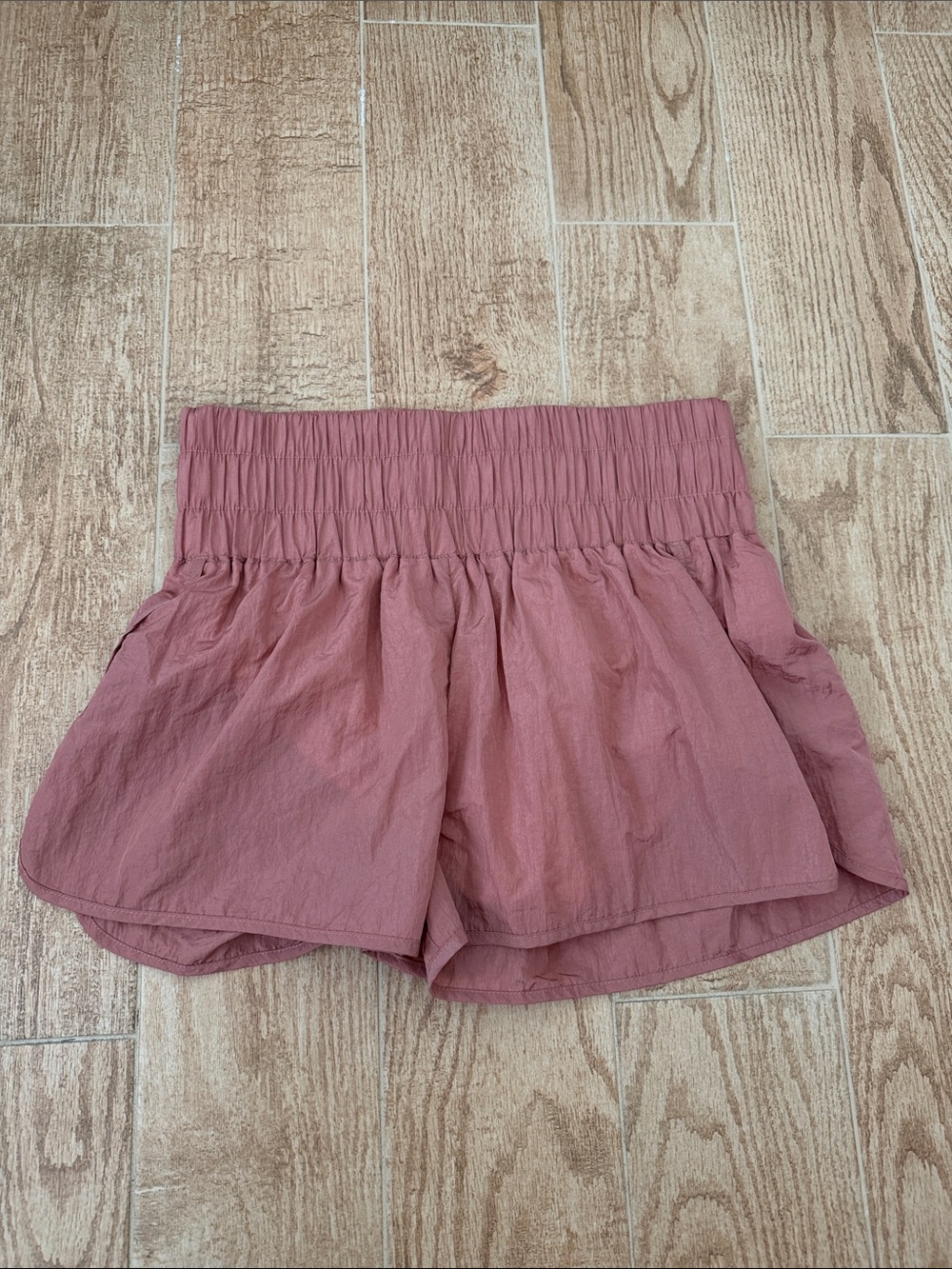 Women's Smocked Waist Pink Shorts